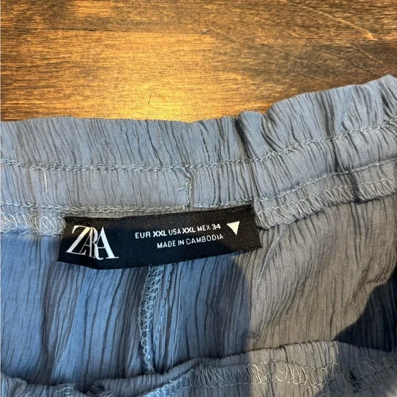 ZARA textured faded blue drawstring pants - Picture 10 of 11